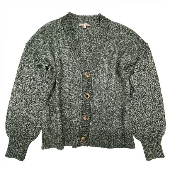 Mystree Button Front Cardigan S S New Heather Green Relaxed Fit Sweater - Picture 4 of 10